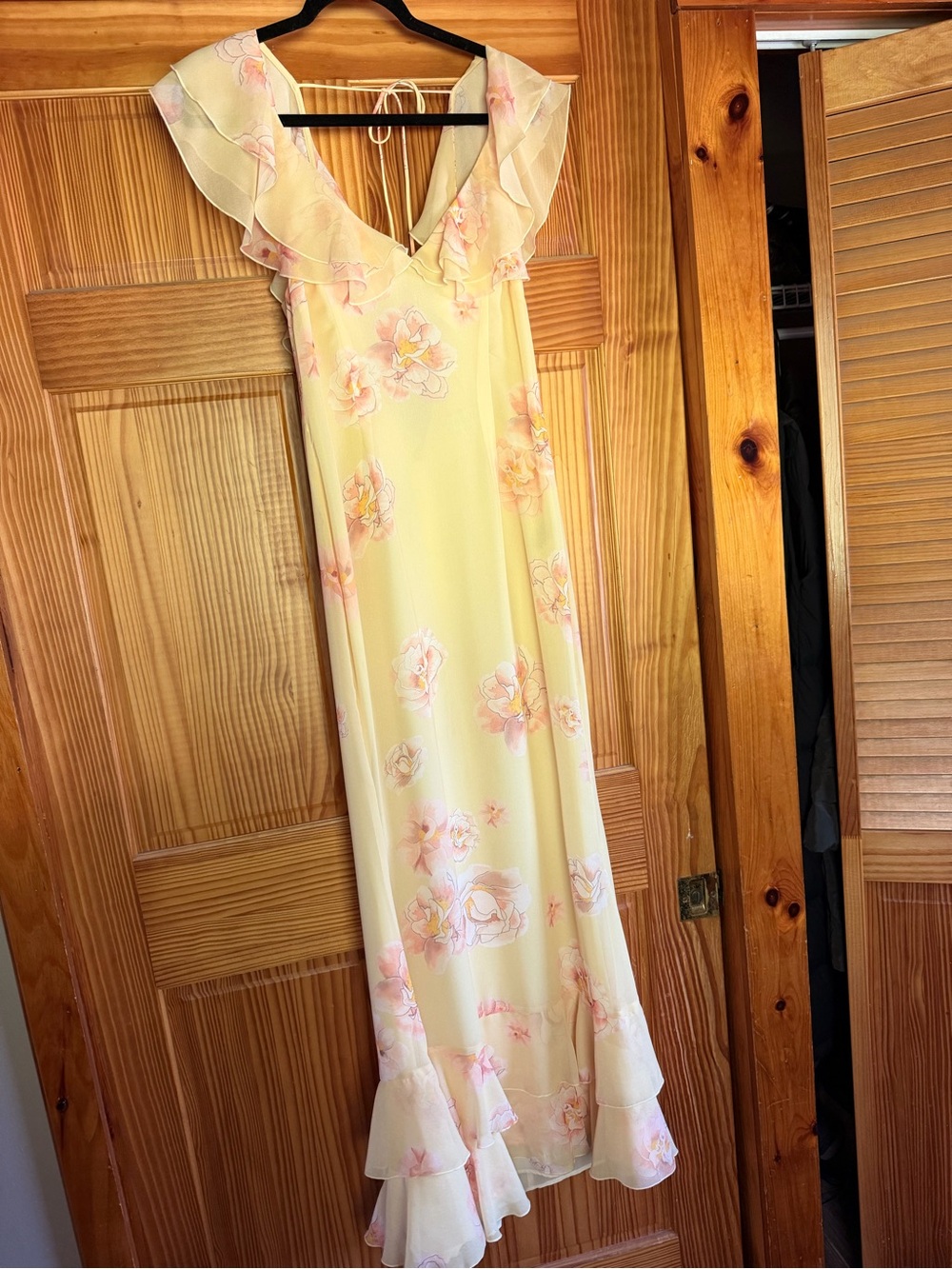 Sau Lee Gaia Ruffle Maxi Dress